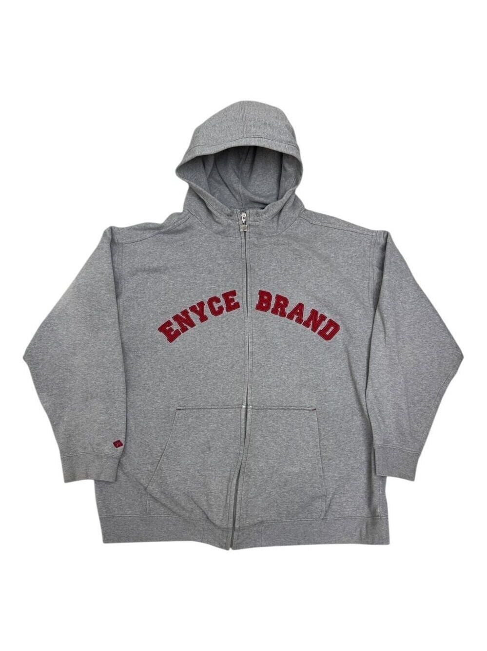 ENYCE Vintage Y2K 2000s Streetwear Full Zip Hoodie Sweatshirt Mens Large